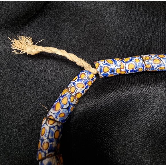 Antique African Millefiori Trade Bead Necklace With Intricate Multicolor Pattern - Picture 6 of 6